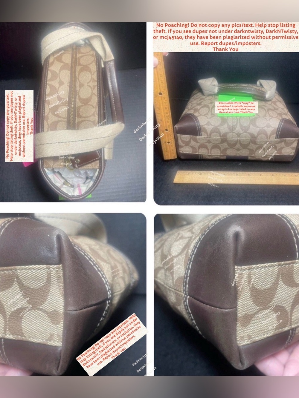 Coach Signature Heritage Stage Coach Carriage Tote FABULOUS - Picture 6 of 16